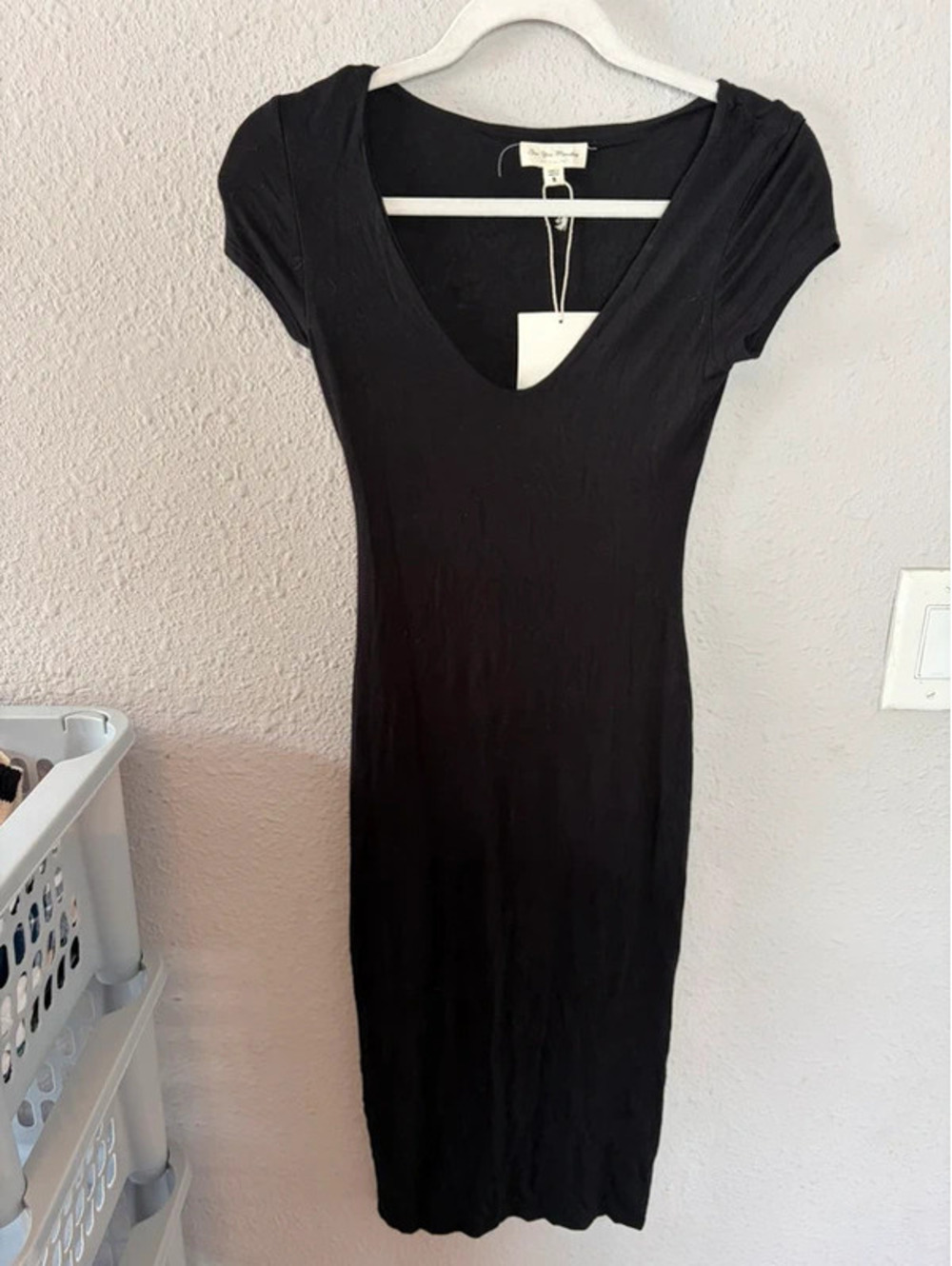 NWT See You Monday bamboo tshirt midi dress black S